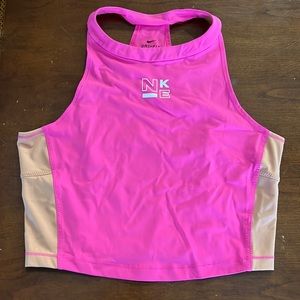 Nike Pink and Tan Sports Bra